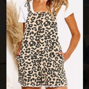 Cheetah print overalls